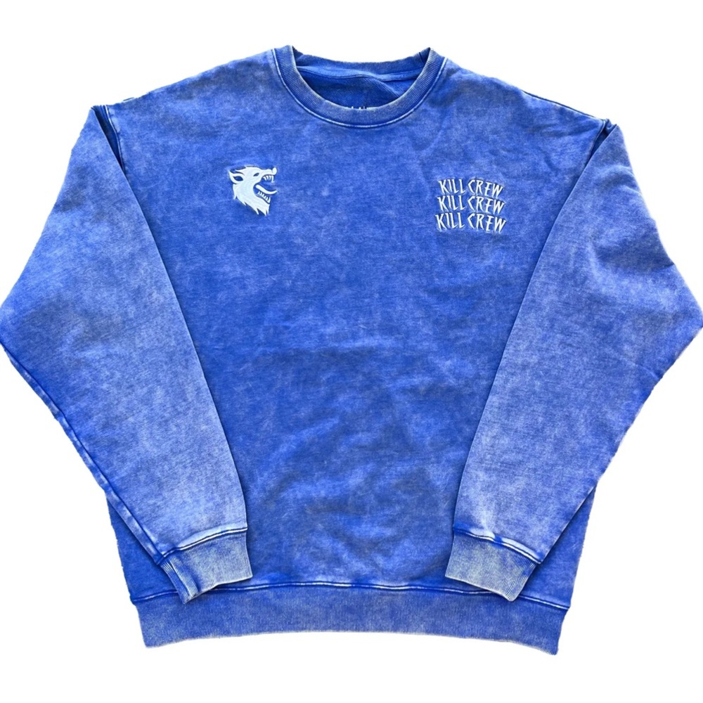 BLUE LUX WOLF Kill crew Crewneck Size Small